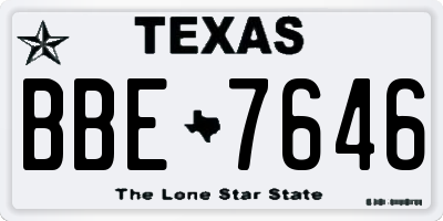 TX license plate BBE7646
