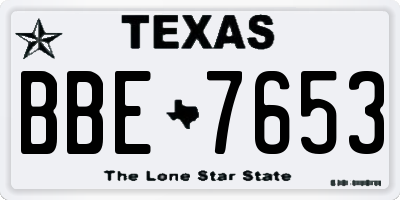 TX license plate BBE7653