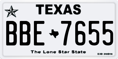 TX license plate BBE7655