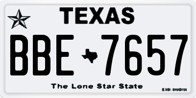 TX license plate BBE7657