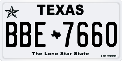 TX license plate BBE7660