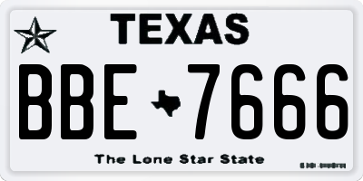 TX license plate BBE7666