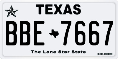 TX license plate BBE7667