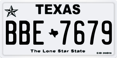 TX license plate BBE7679