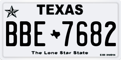 TX license plate BBE7682