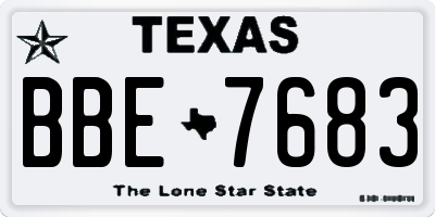 TX license plate BBE7683