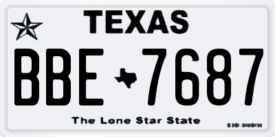 TX license plate BBE7687
