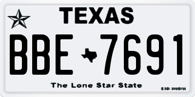 TX license plate BBE7691