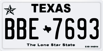 TX license plate BBE7693
