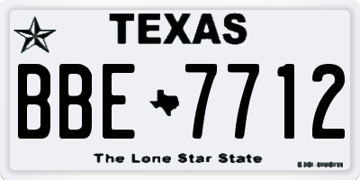 TX license plate BBE7712