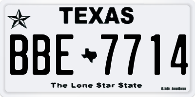 TX license plate BBE7714
