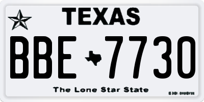 TX license plate BBE7730