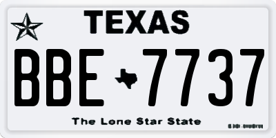 TX license plate BBE7737