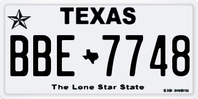TX license plate BBE7748
