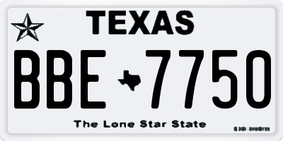 TX license plate BBE7750
