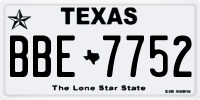 TX license plate BBE7752