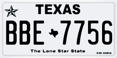 TX license plate BBE7756