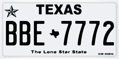 TX license plate BBE7772