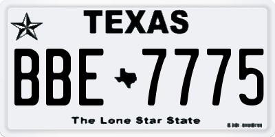 TX license plate BBE7775