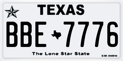 TX license plate BBE7776