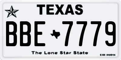 TX license plate BBE7779