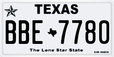 TX license plate BBE7780