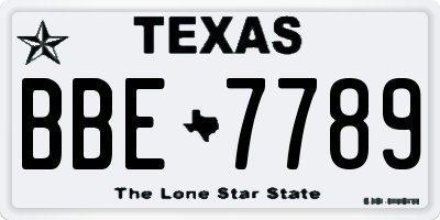 TX license plate BBE7789
