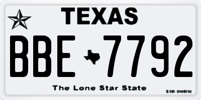TX license plate BBE7792