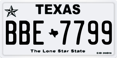 TX license plate BBE7799