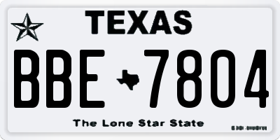 TX license plate BBE7804
