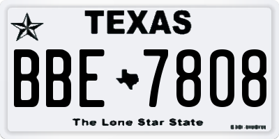 TX license plate BBE7808