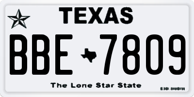 TX license plate BBE7809