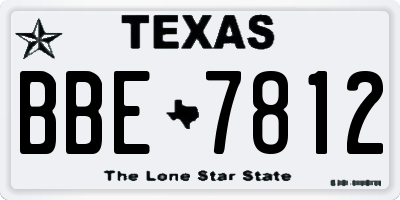 TX license plate BBE7812