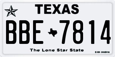 TX license plate BBE7814