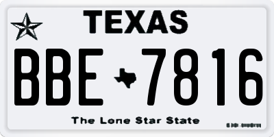TX license plate BBE7816