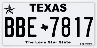 TX license plate BBE7817