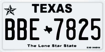 TX license plate BBE7825