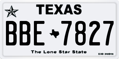 TX license plate BBE7827