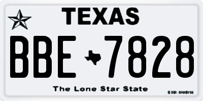 TX license plate BBE7828