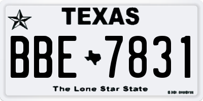 TX license plate BBE7831
