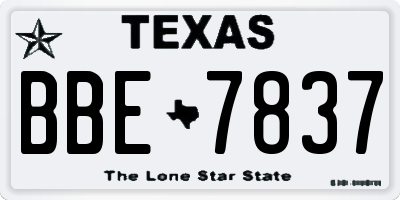 TX license plate BBE7837