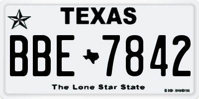 TX license plate BBE7842