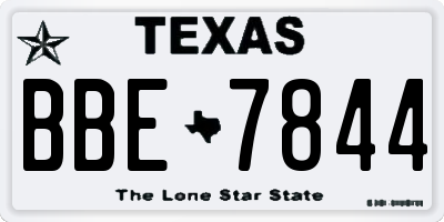 TX license plate BBE7844
