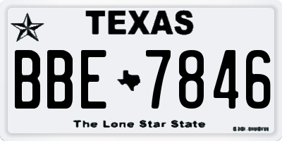 TX license plate BBE7846
