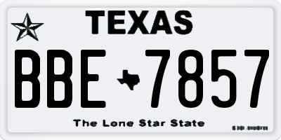 TX license plate BBE7857