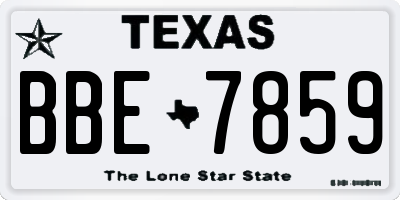 TX license plate BBE7859