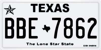 TX license plate BBE7862