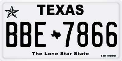 TX license plate BBE7866