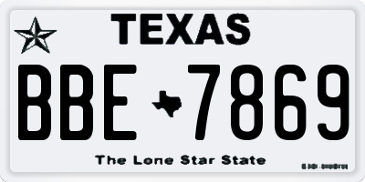 TX license plate BBE7869