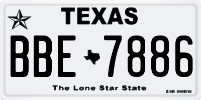 TX license plate BBE7886